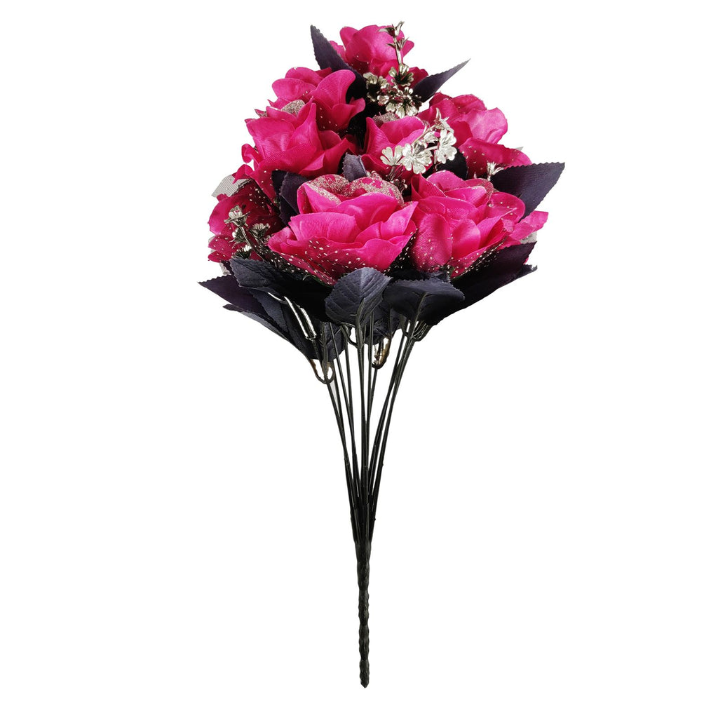 Large 12 Head Bling Glitter Vivid Bouquet
