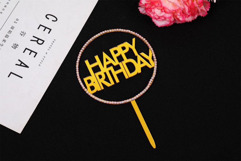Happy Birthday Diamante Toppers