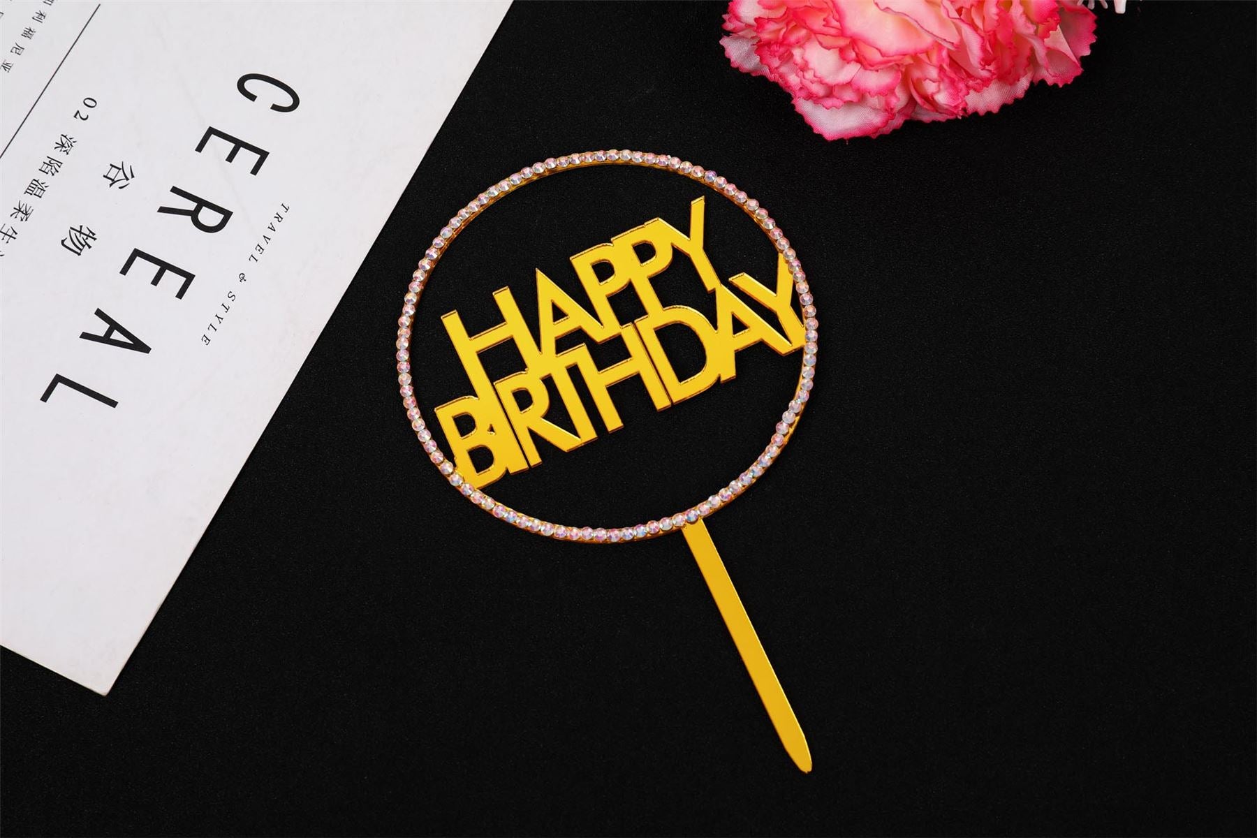 Happy Birthday Diamante Toppers