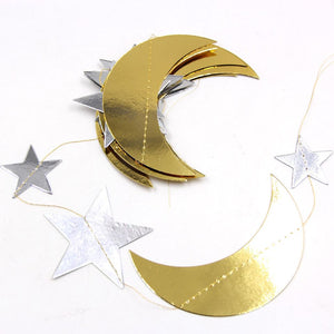2 Metre Moon and Star Paper Hanging Chain