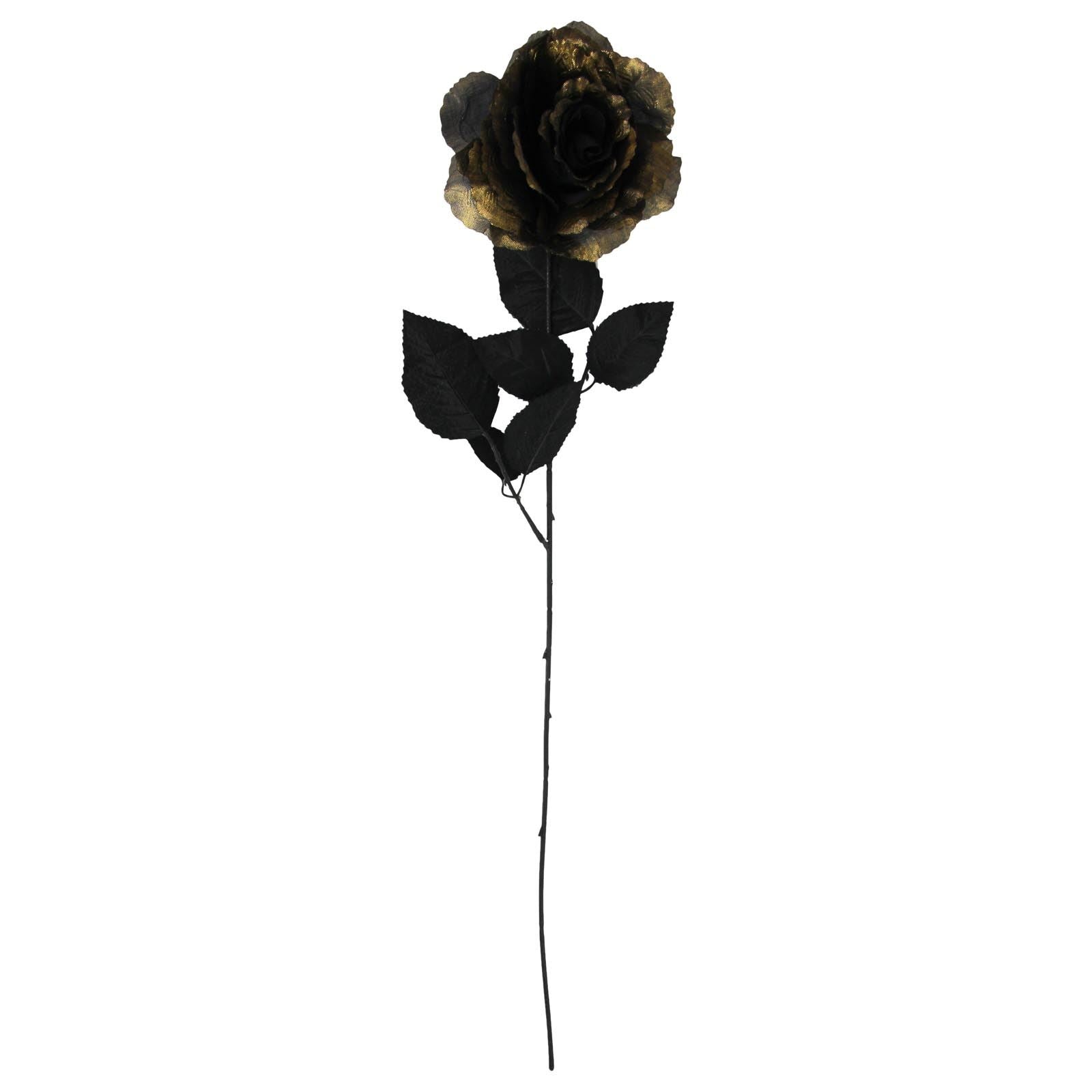 Metallic Rose with Black Stem