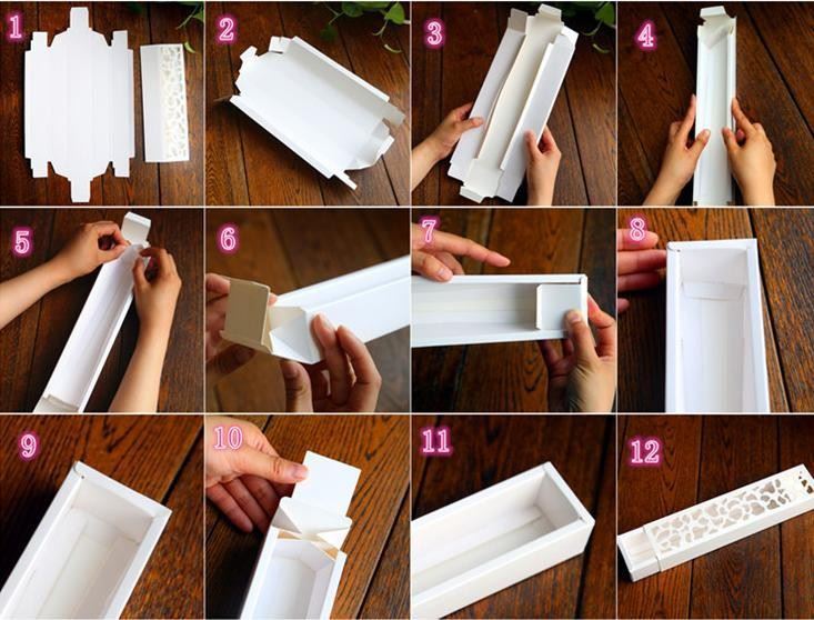 White Cut Out Macaron Boxes