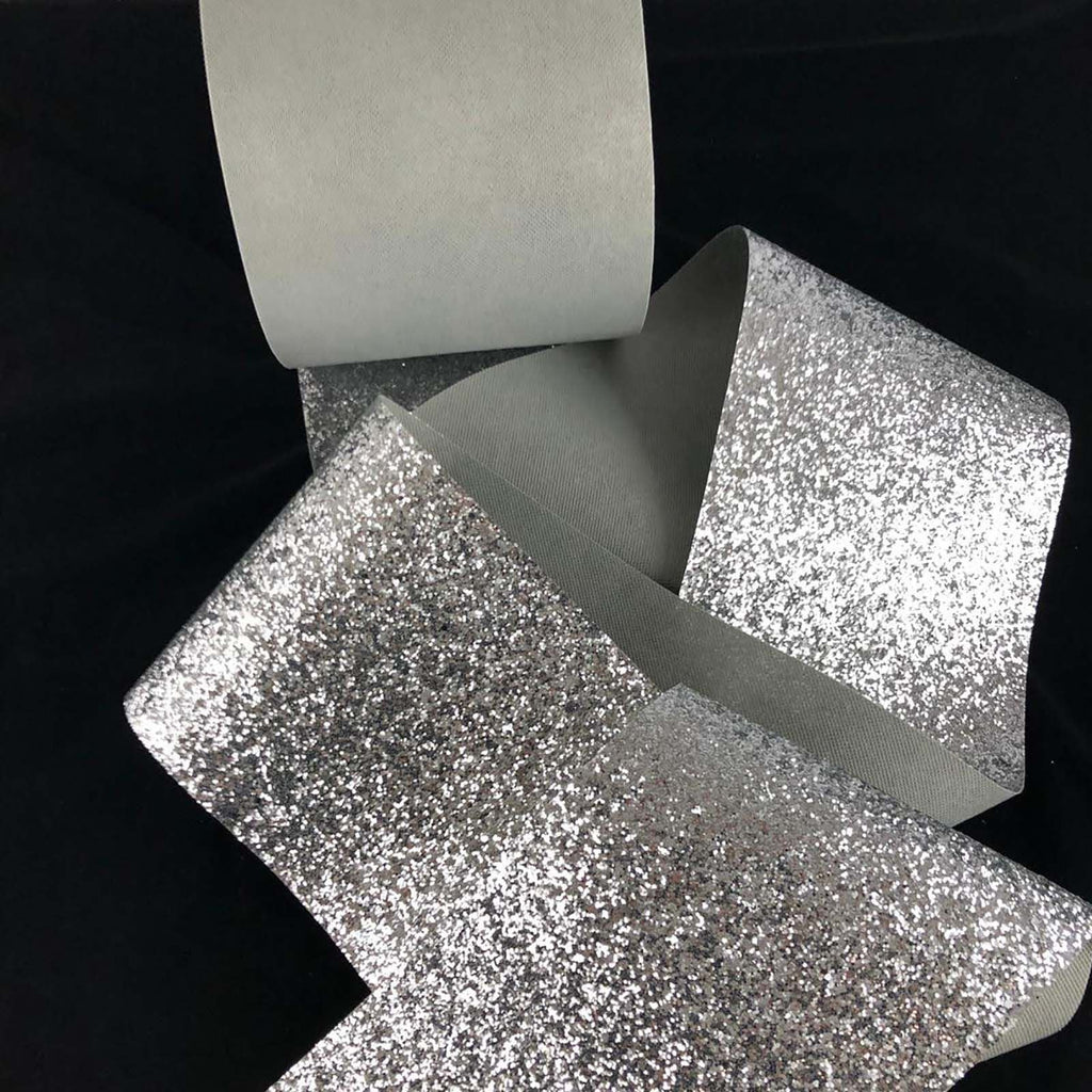 Chunky Glitter Fabric Wallpaper 16cm Borders