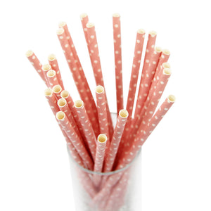 50x Polkadot Vintage Paper Straws