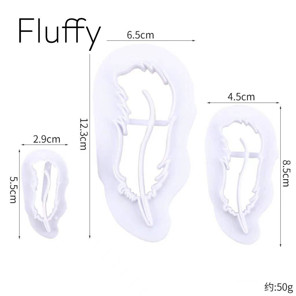 Set of Large Embossing Feather Cookie Cutters