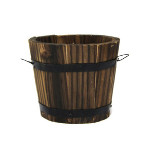Single Mini Burnt Wood Bucket Planter!  Miniature Garden Real Wood Favour Pot