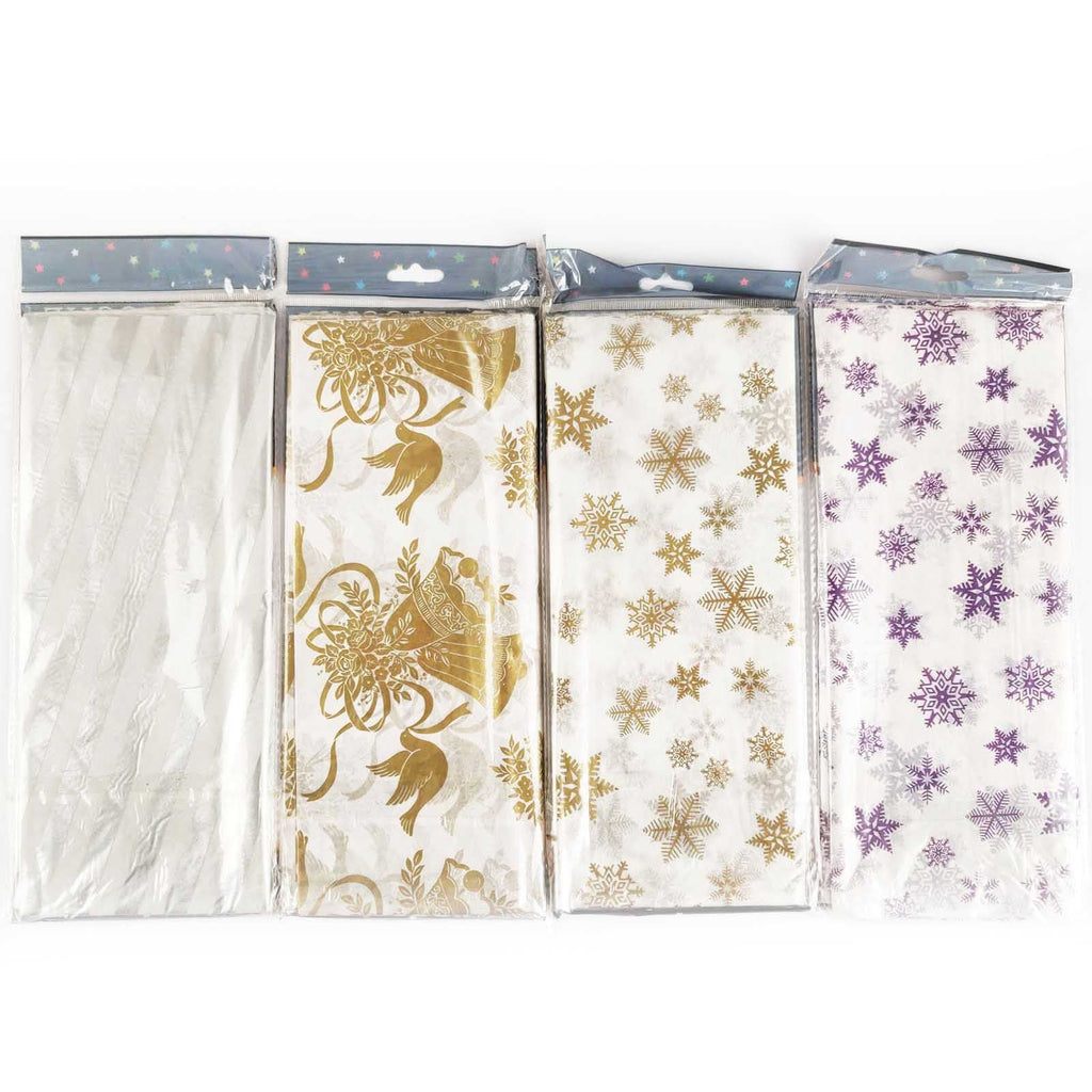 Pack of 20 Printed Metallic Tissue Paper