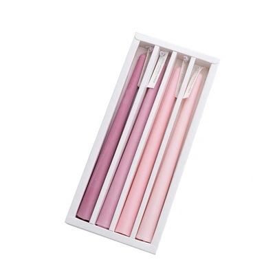 Set of 4 Large 10" Matte Pastel Taper Dinner Candles