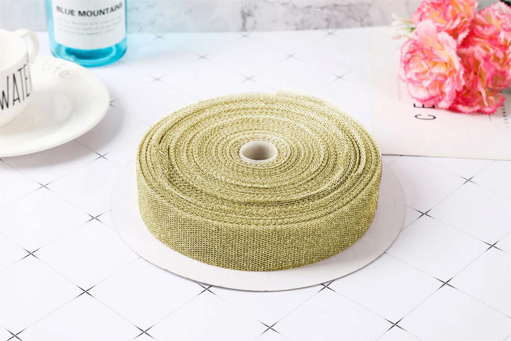 Premium Metallic Glitter Net Ribbon with Sequins 3 Metres