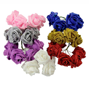 504 Heavy Glittered Foam Roses