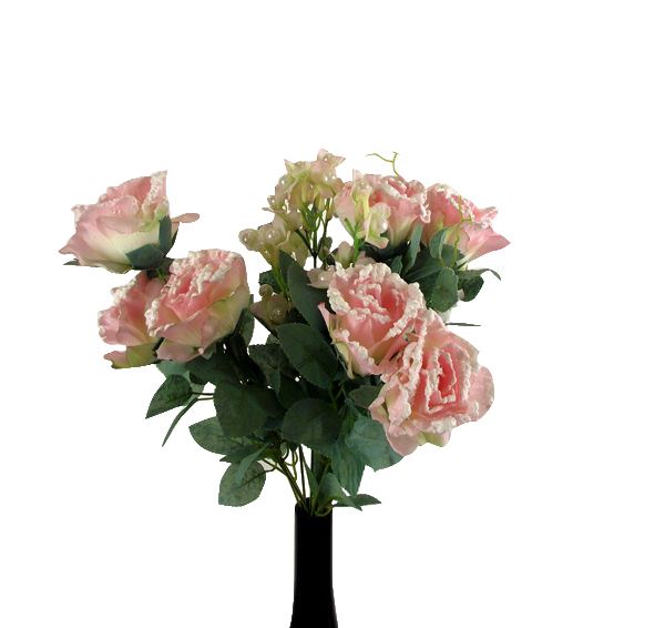 Snowy Rose Bush with Pearls