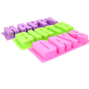 Happy' 'Birth' and 'Days' Silicone Baking Mould Set