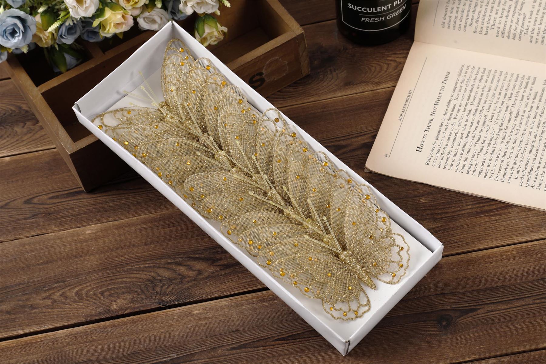 Box of 12 Large Gauze Butterflies