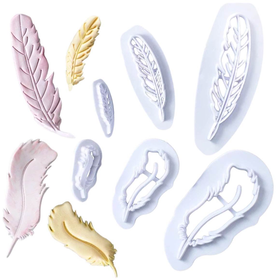 Set of Large Embossing Feather Cookie Cutters