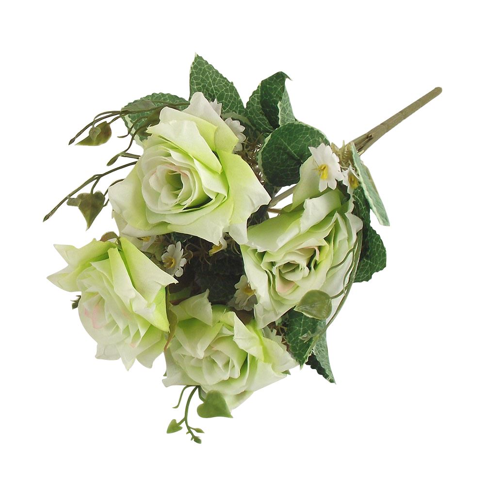 5 Head Medium Rose Bunch Green