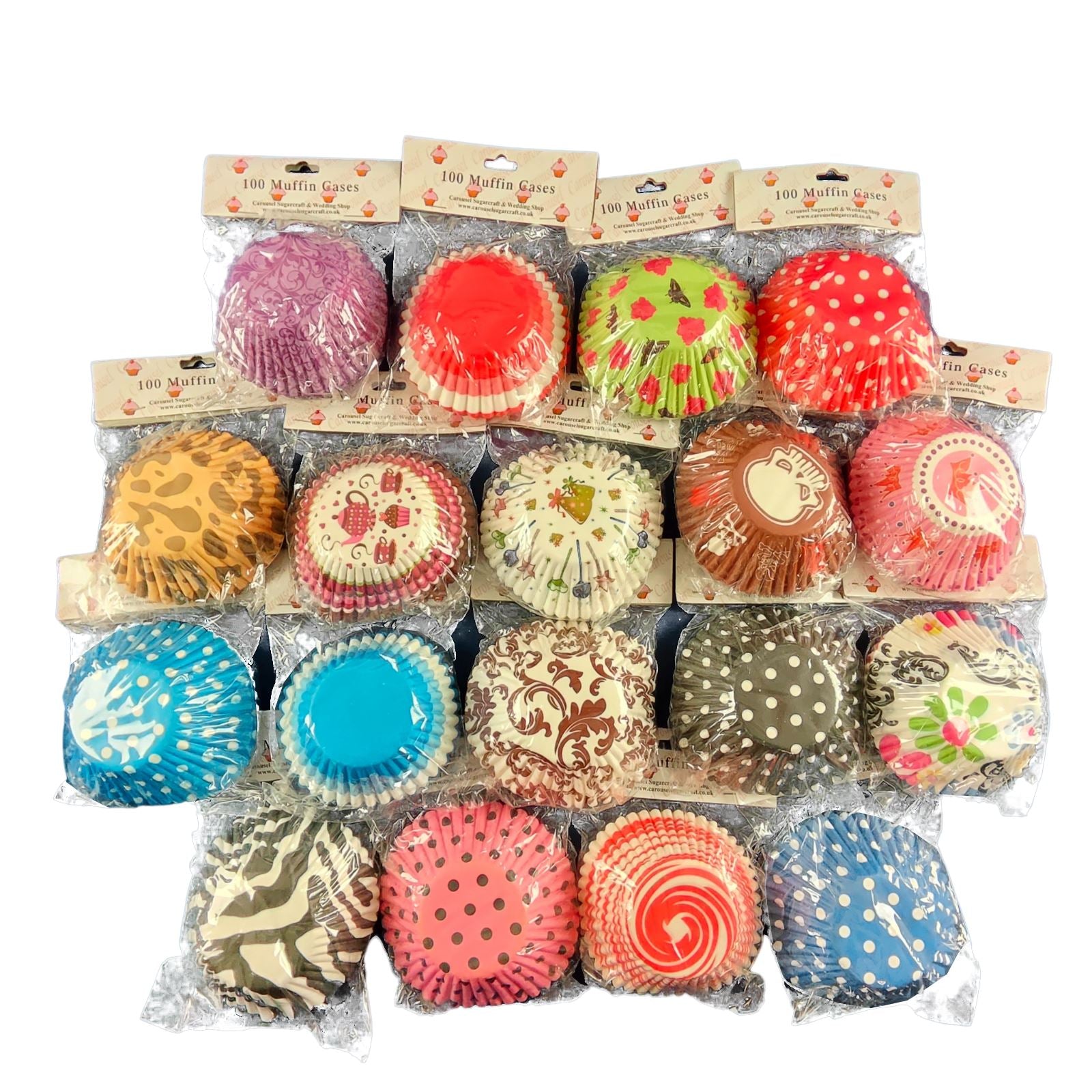 Patterned Paper Cupcake Cases - Muffin Baking Over Cups Wholesale