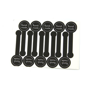 Elongated Black Hand Made Seal Stickers