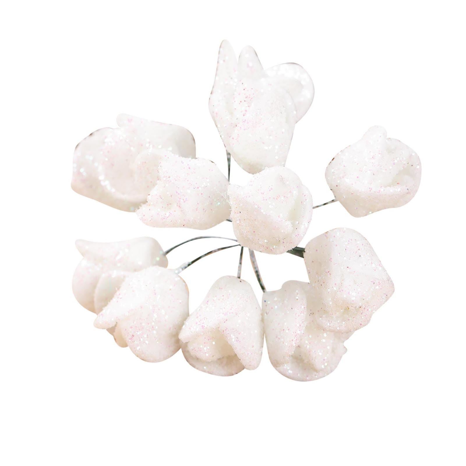 Bundle of 10 Mini Glitter Roses