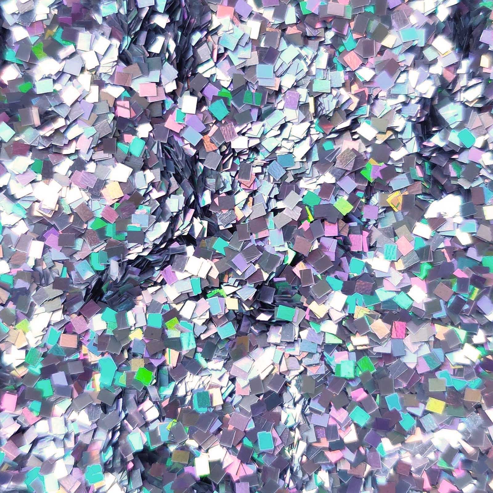 Glitter Elements - Holographic Silver - 1mm Square