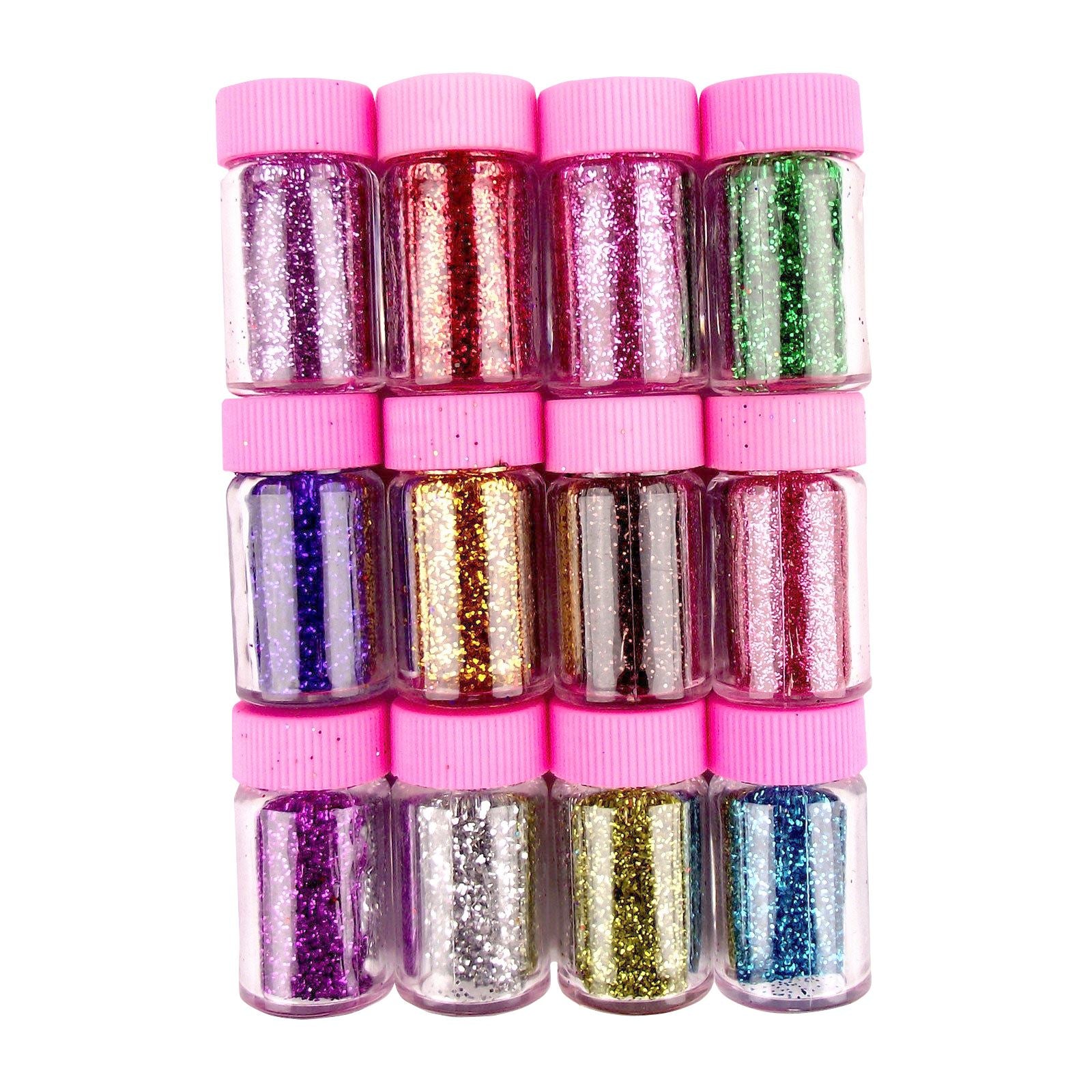 Multipack of 12 Star or Plain Glitter Bottles