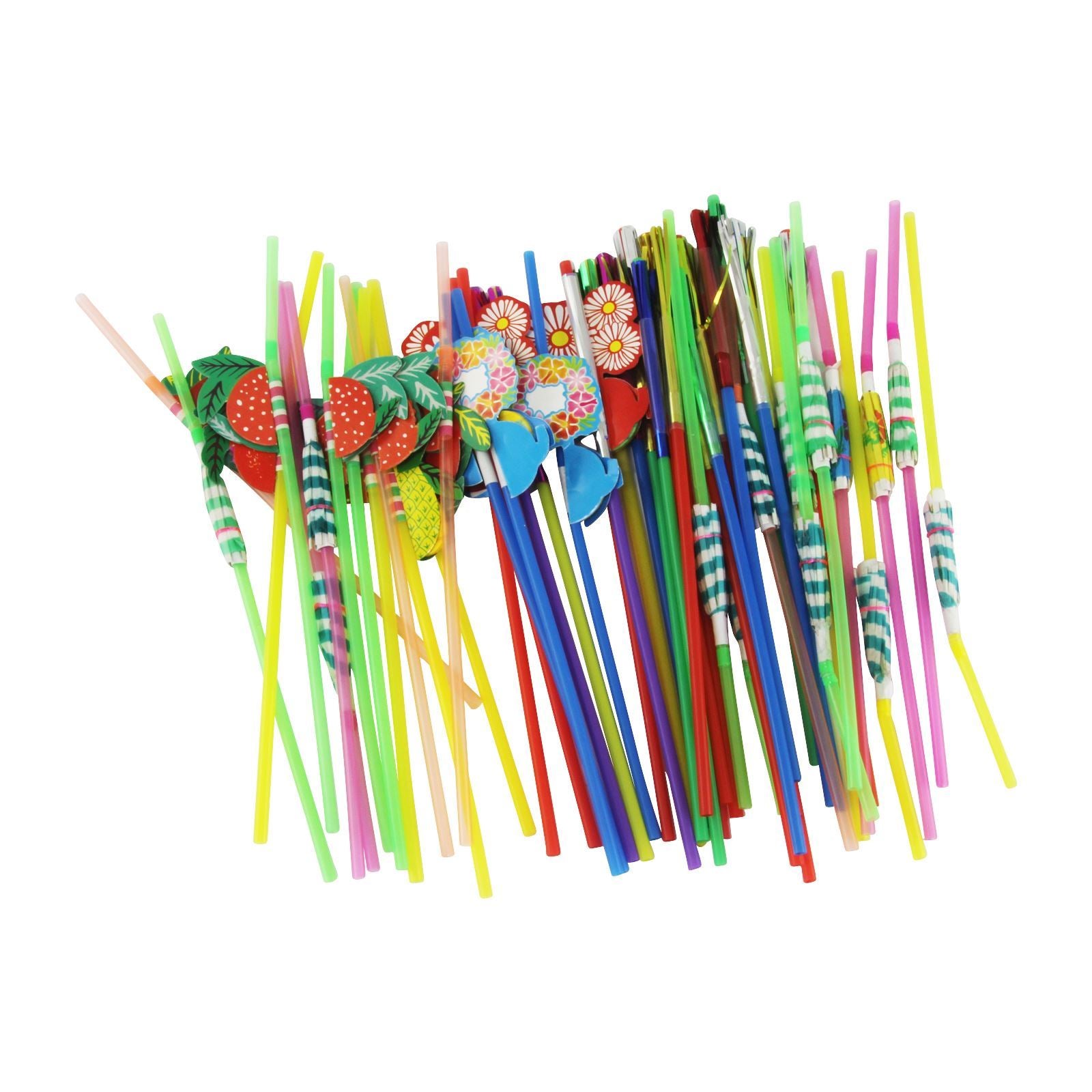 40x Assorted Funky Drinking Straws