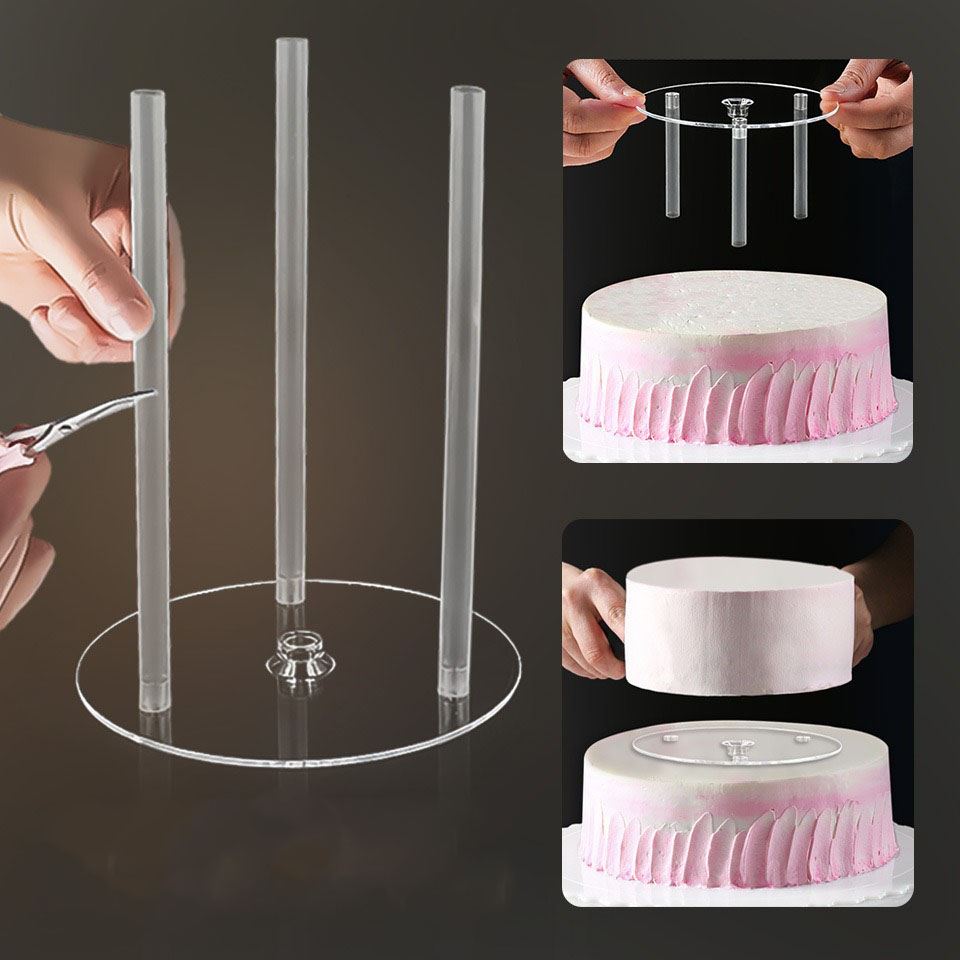 Multi-Layer Cake Stacking Kit with Platforms and Pillars