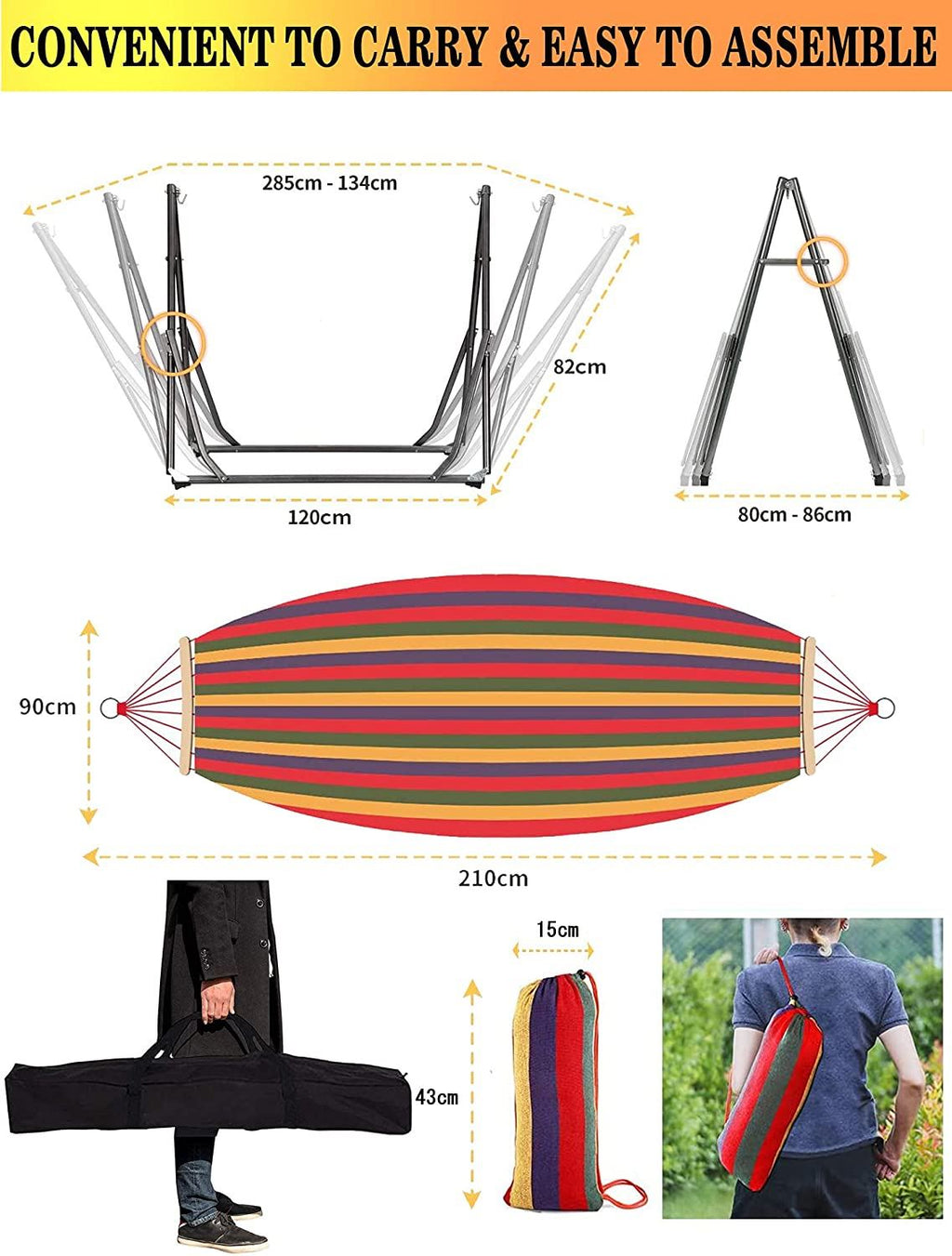 Premium Folding Hammock and Frame