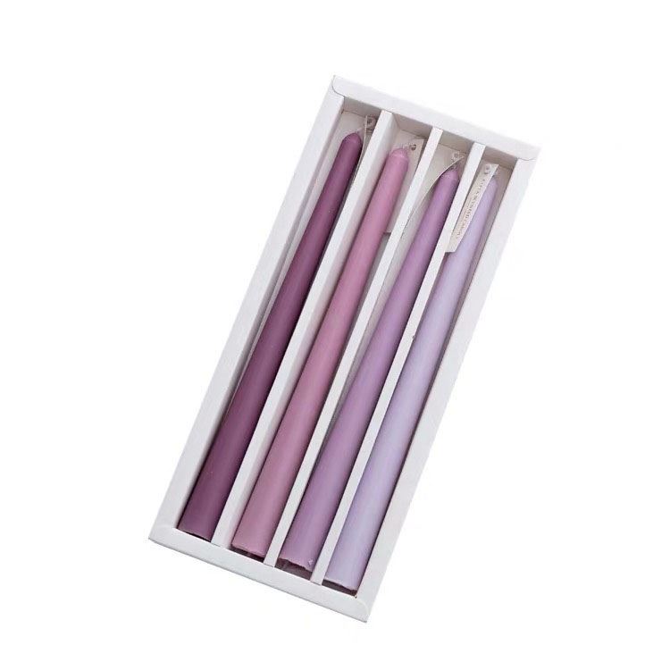 Set of 4 Large 10" Matte Pastel Taper Dinner Candles