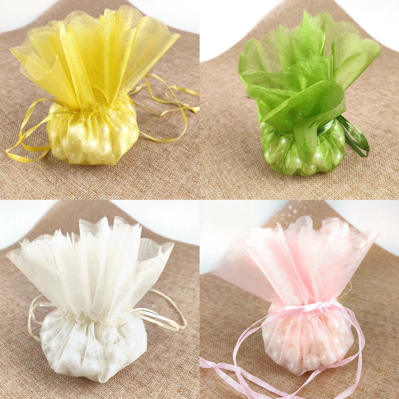 Drawstring Flower Top Favour Pouch