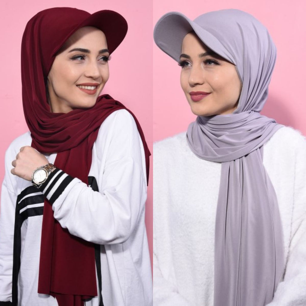 Sports Hijab With Baseball Cap Integrated - Sun Visor Hat Scarf