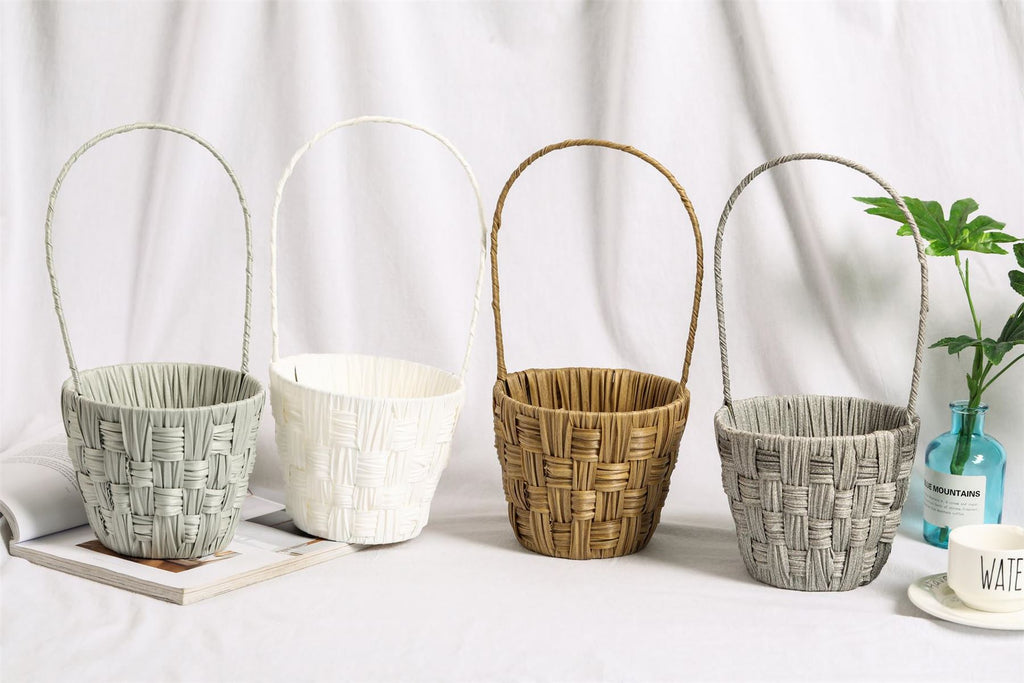 Steel and Hessian Tall Handle Baskets