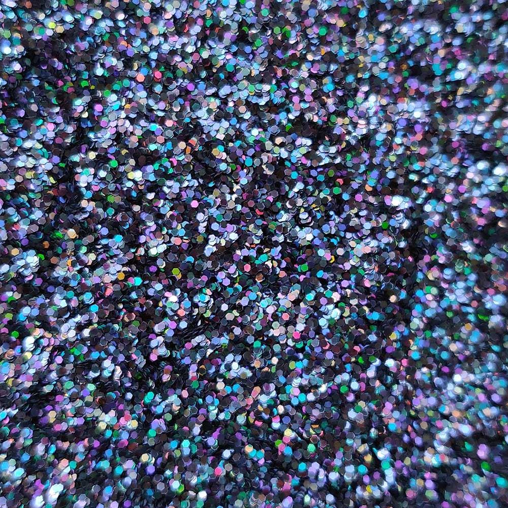 Glitter Elements - Holographic Grey - 0.6mm Hex