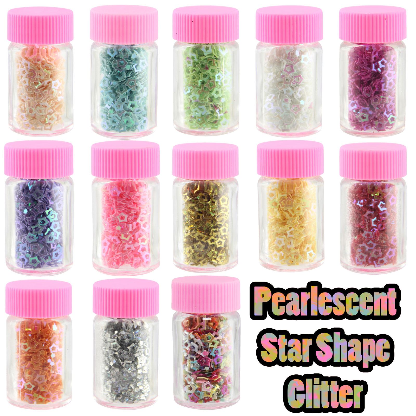 Bottles of Iridescent Star Shape Glitter