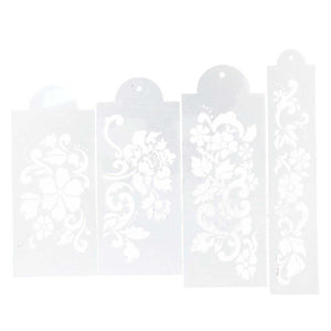 Set of 4 Flower Print Stencils