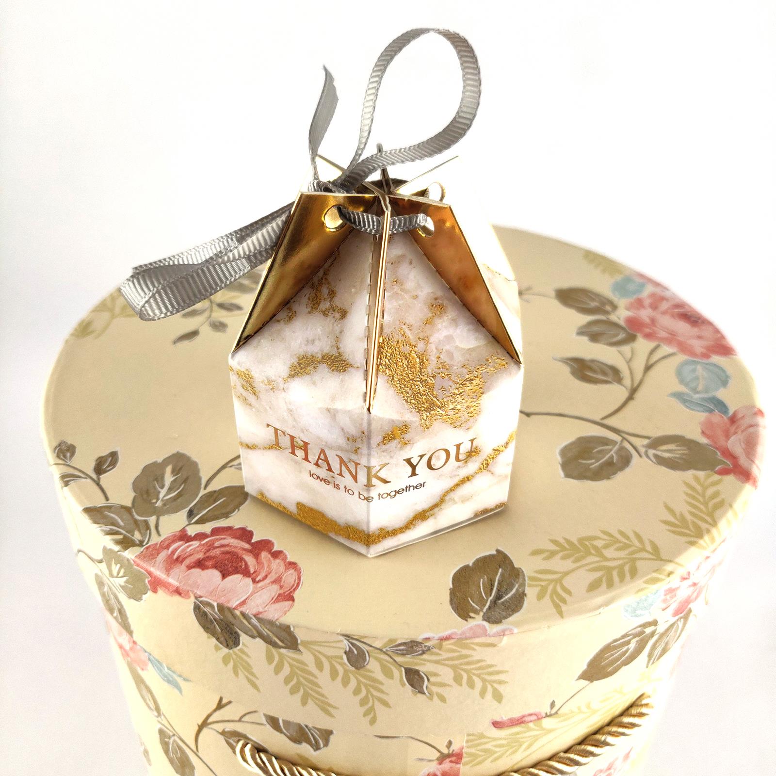 Deluxe Foil Stamped Hexagonal Favours