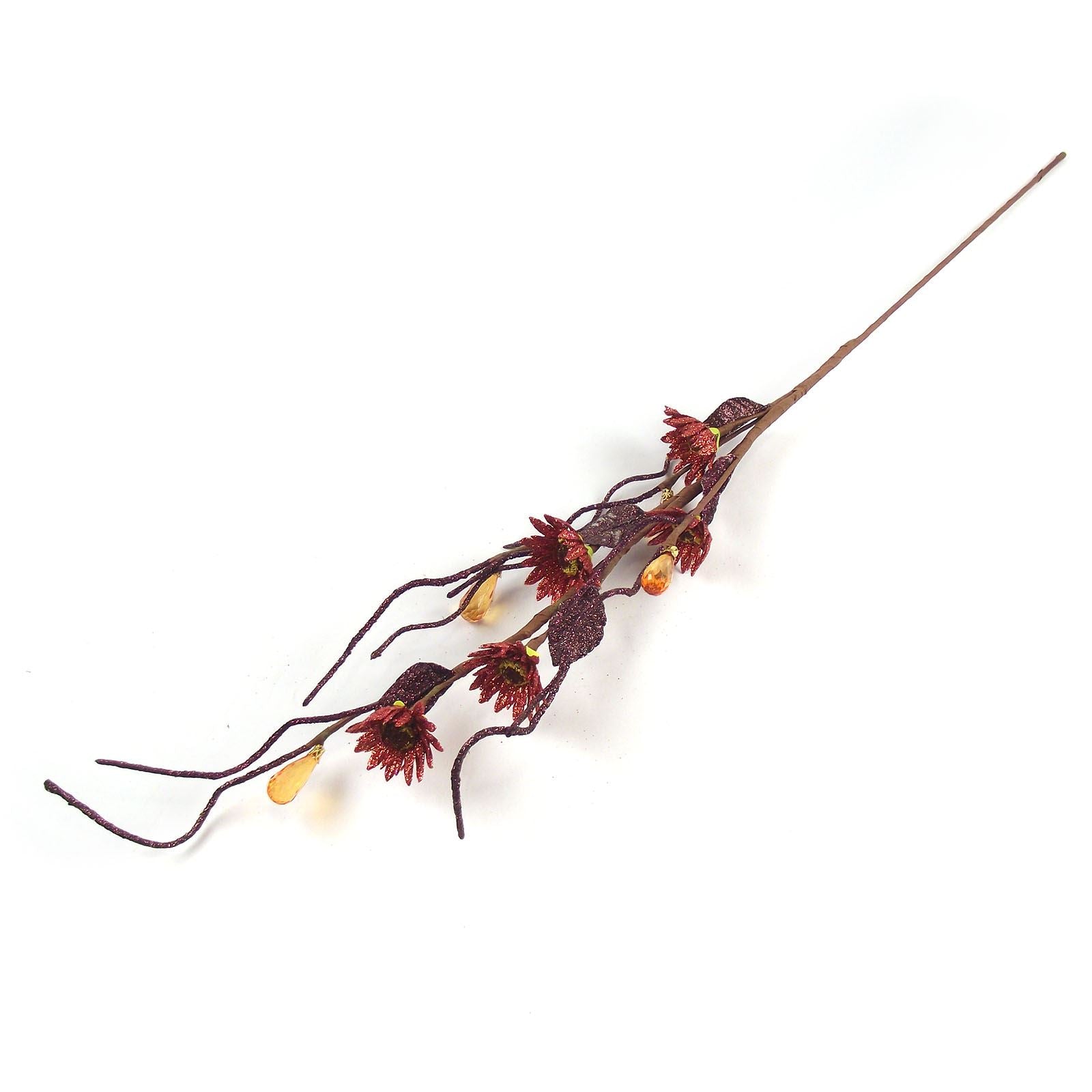 5 Head Glittered Sunflower and Crystal Spray