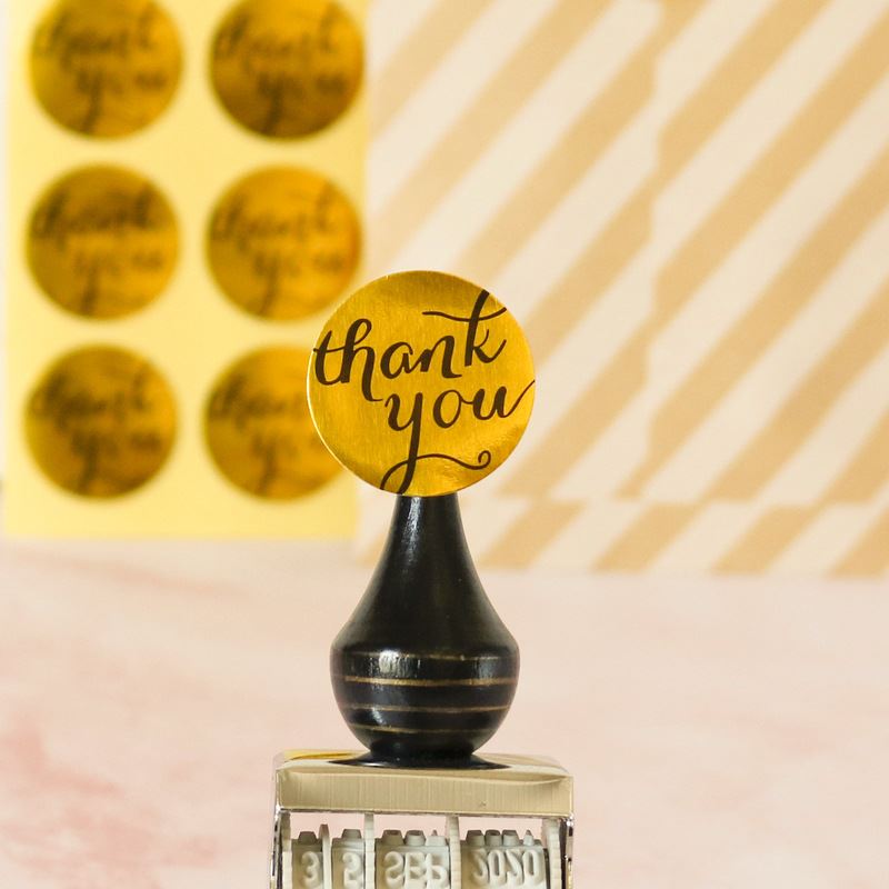 Sticker Sheets - Round and Heart Foil Thank You