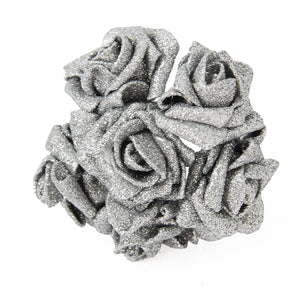 36x Full Glittered Foam Roses