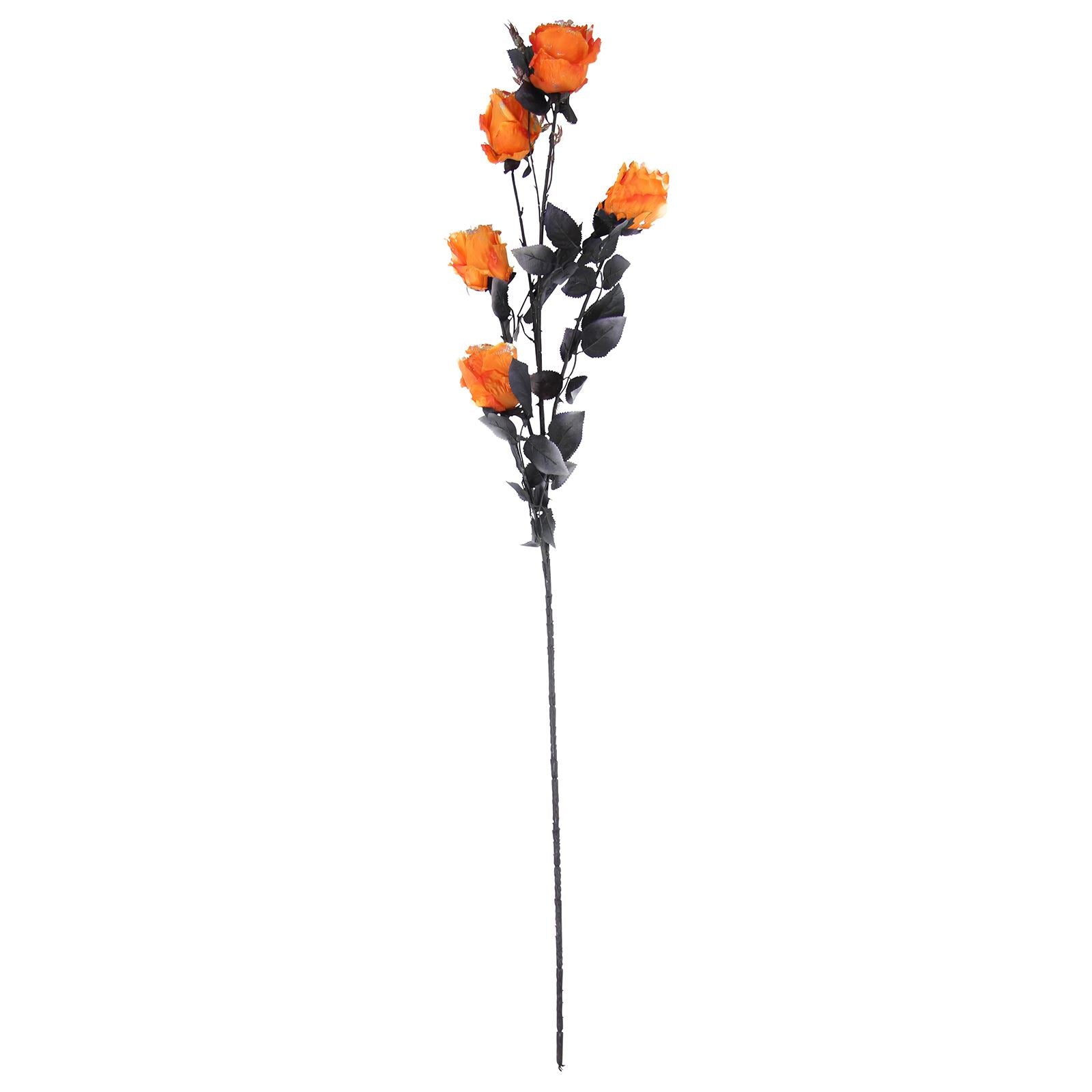 5 Head Gothic Glitter Rose Spray