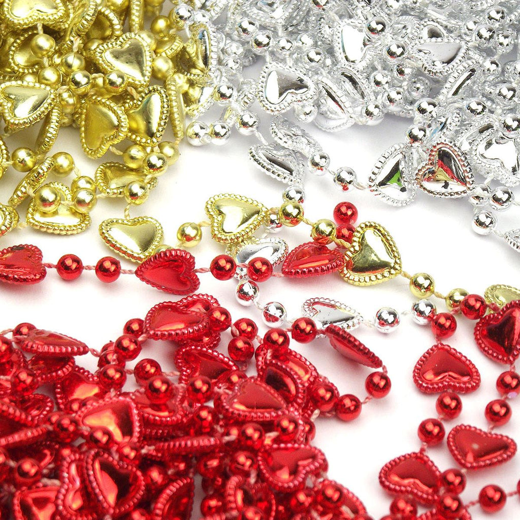 Metallic Heart Pearl Garlands
