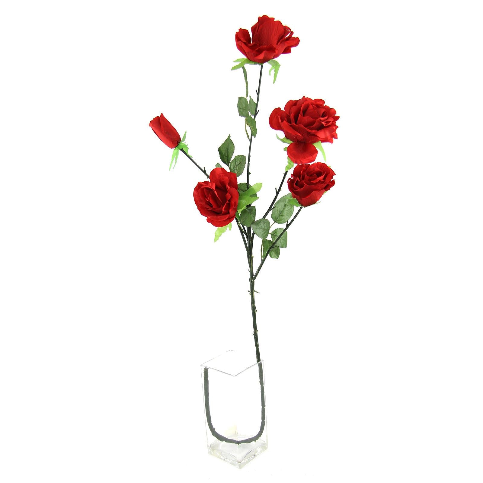 5 Head Large Open Rose Spray