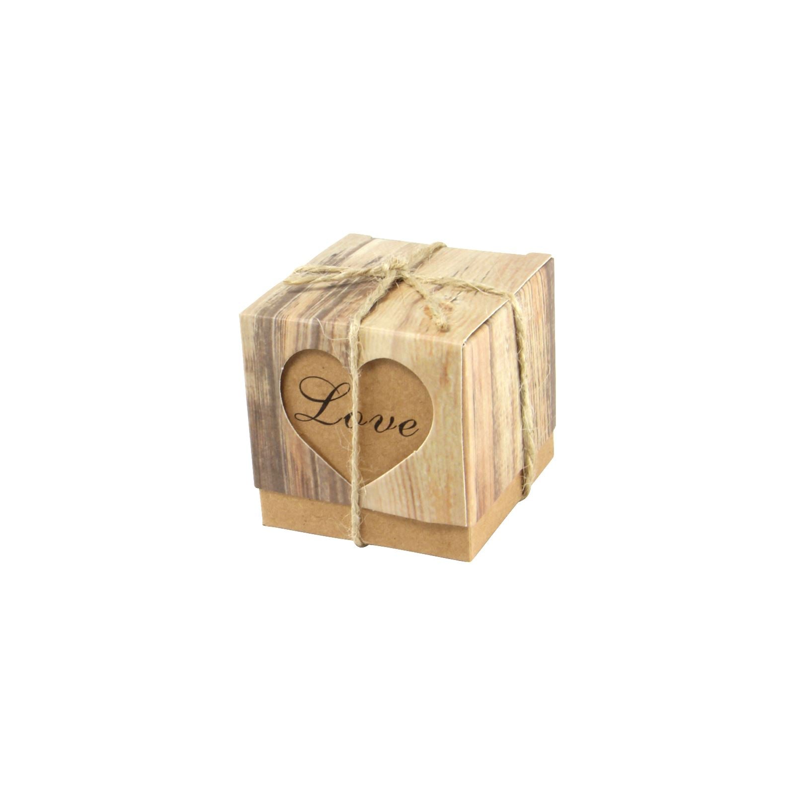 Vintage Cube Favour Boxes with Rope