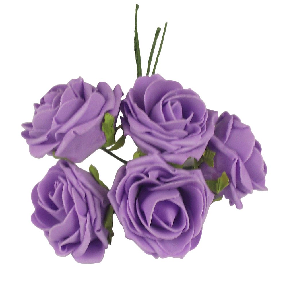 Bunch of 5 Large Soft Foam Roses