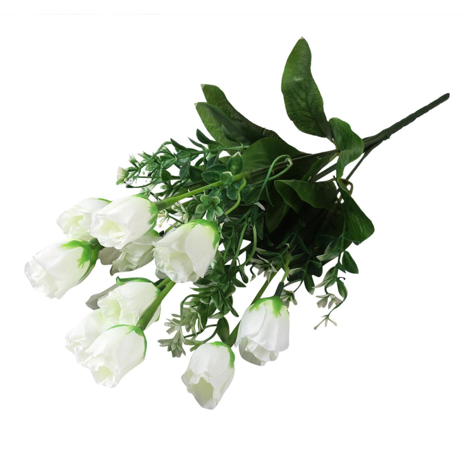 10 Head Small Tulip Rosebud Flower Bunch