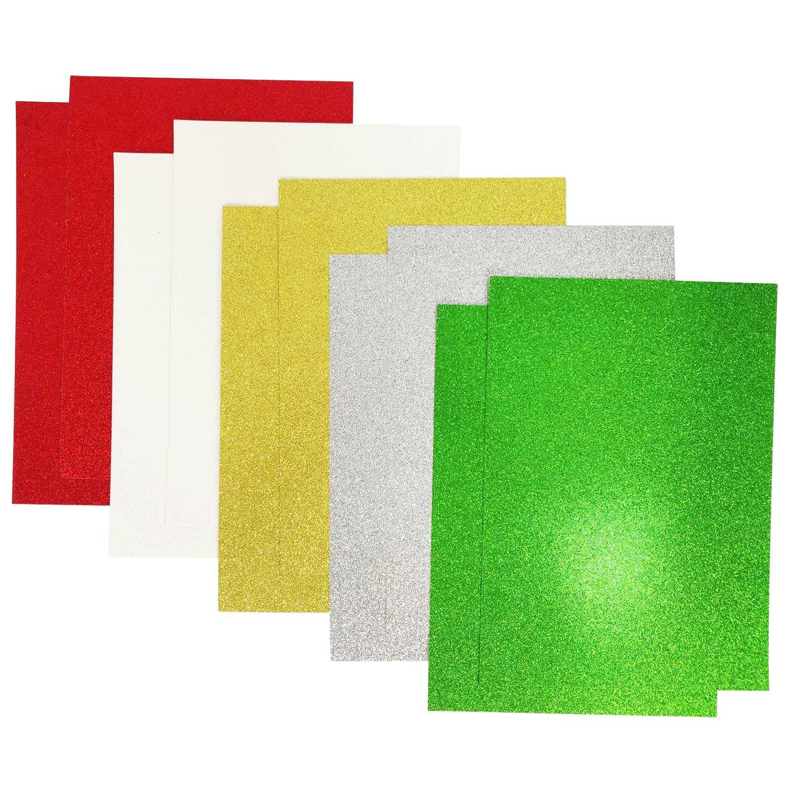 Pack of 10 350gsm Heavy Duty A4 Glitter Cards