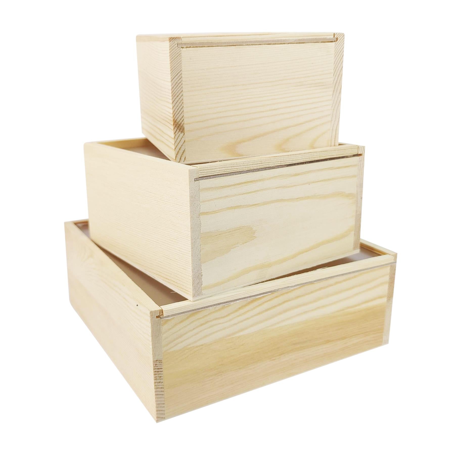 Natural Wooden Display Boxes with Clear Lid