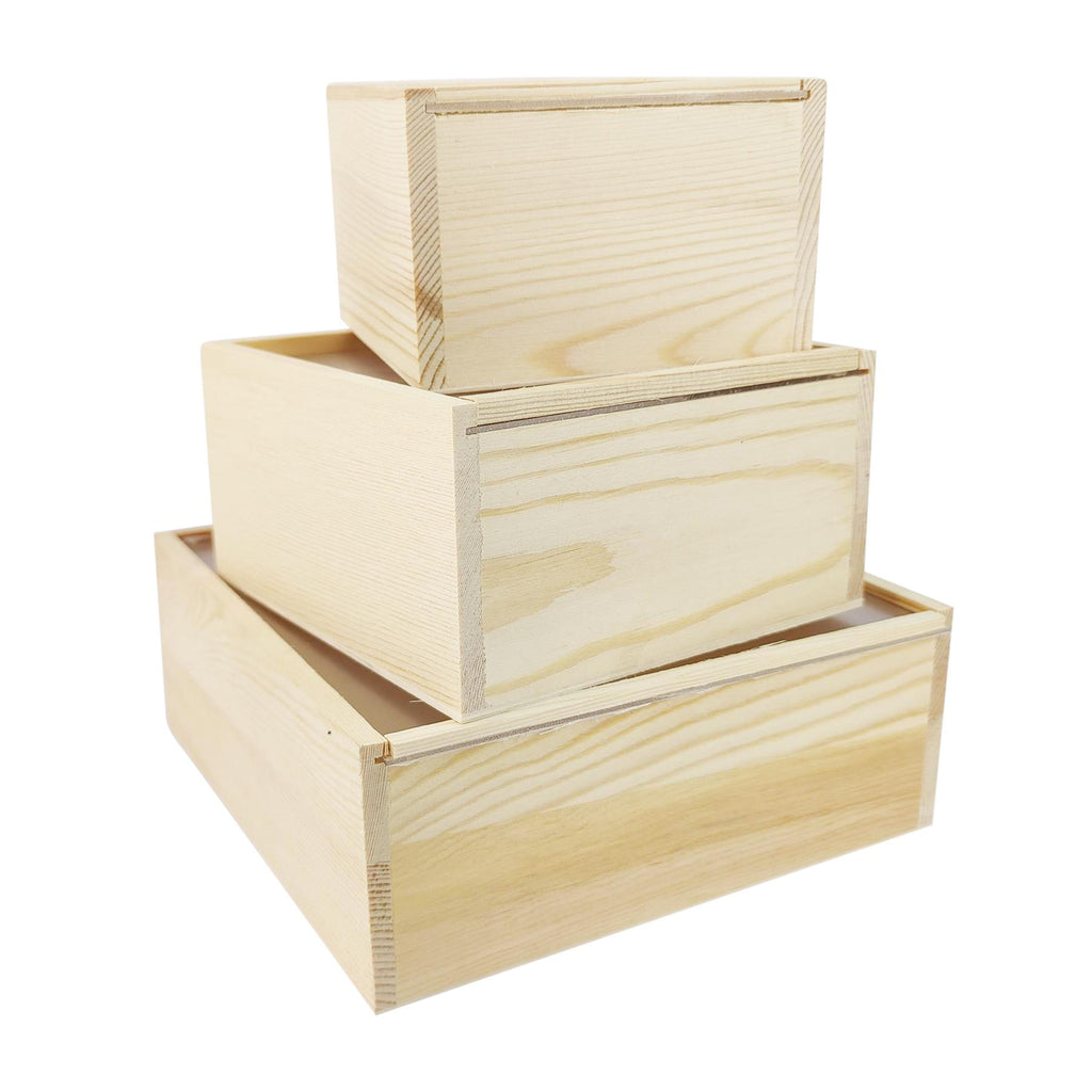Natural Wooden Display Boxes with Clear Lid
