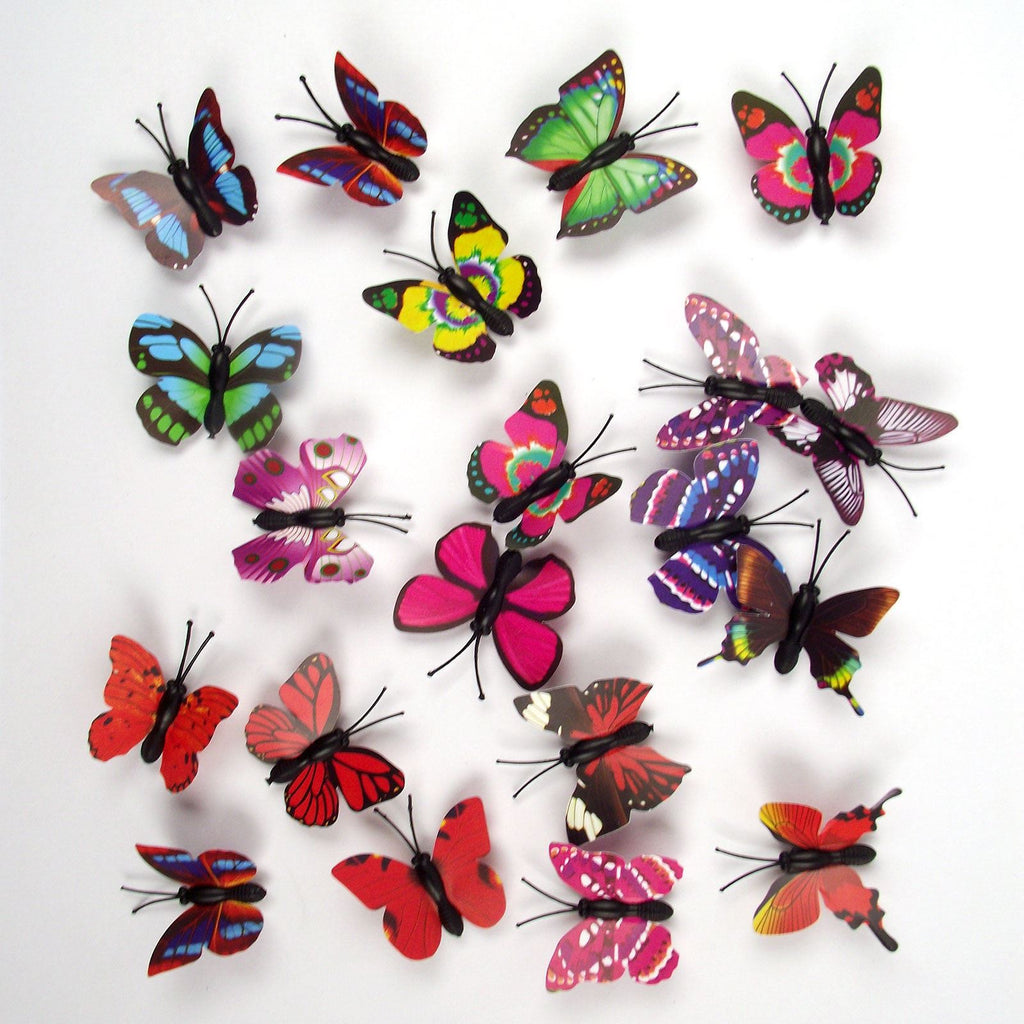 Magnetic Fluttering Butterflies in 3 Sizes! Artificial Fake Decorations Craft