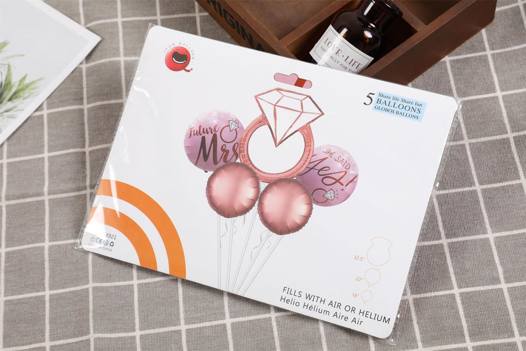 Sets of Premium Occasion Balloons - Rose Gold Engagement