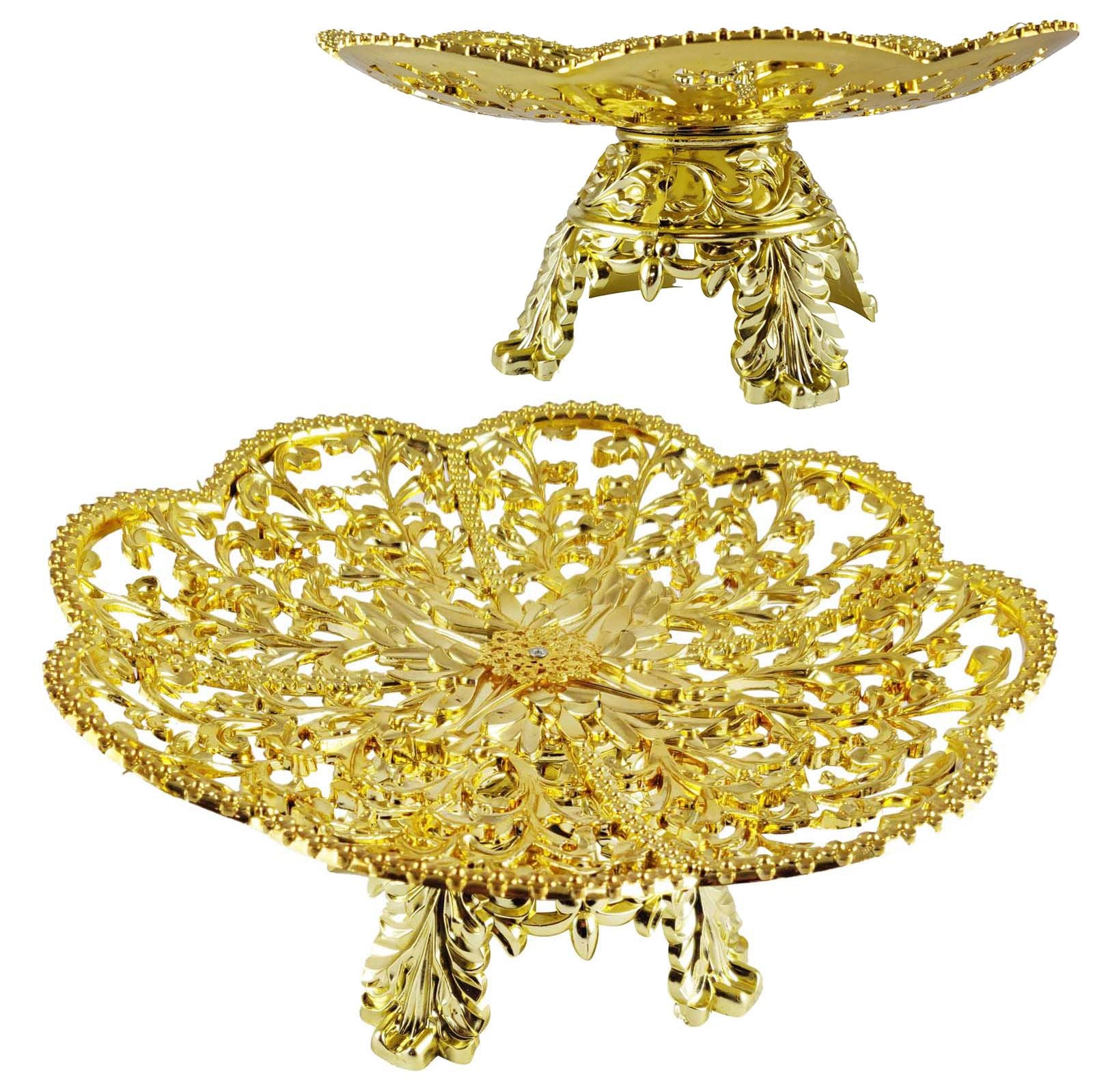 Metallic Gold Plastic Cake Stand